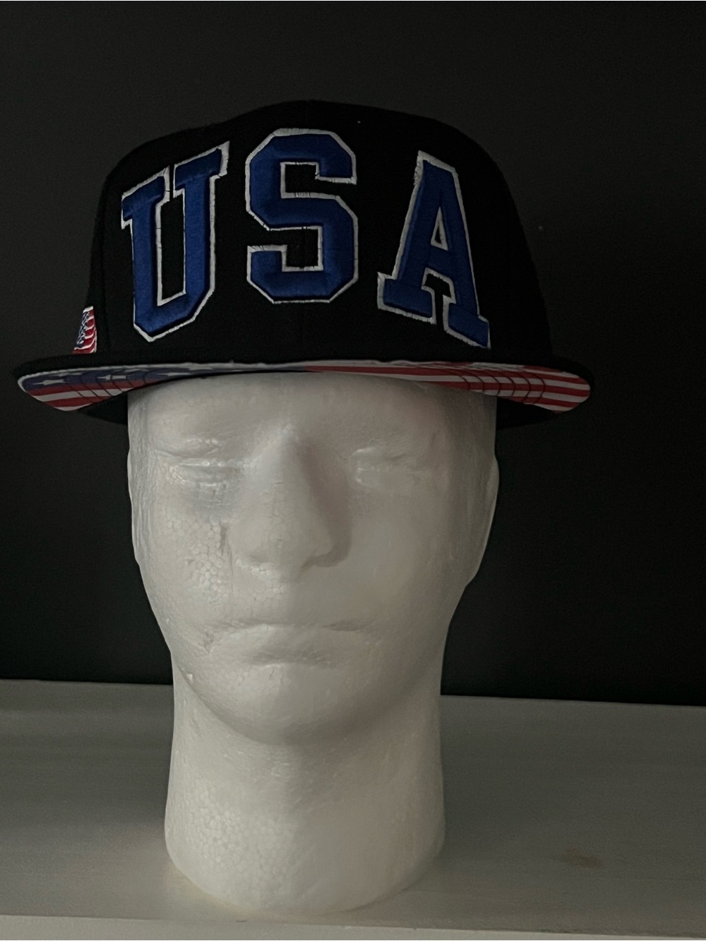 USA Embroidered Flat-Brim Cap